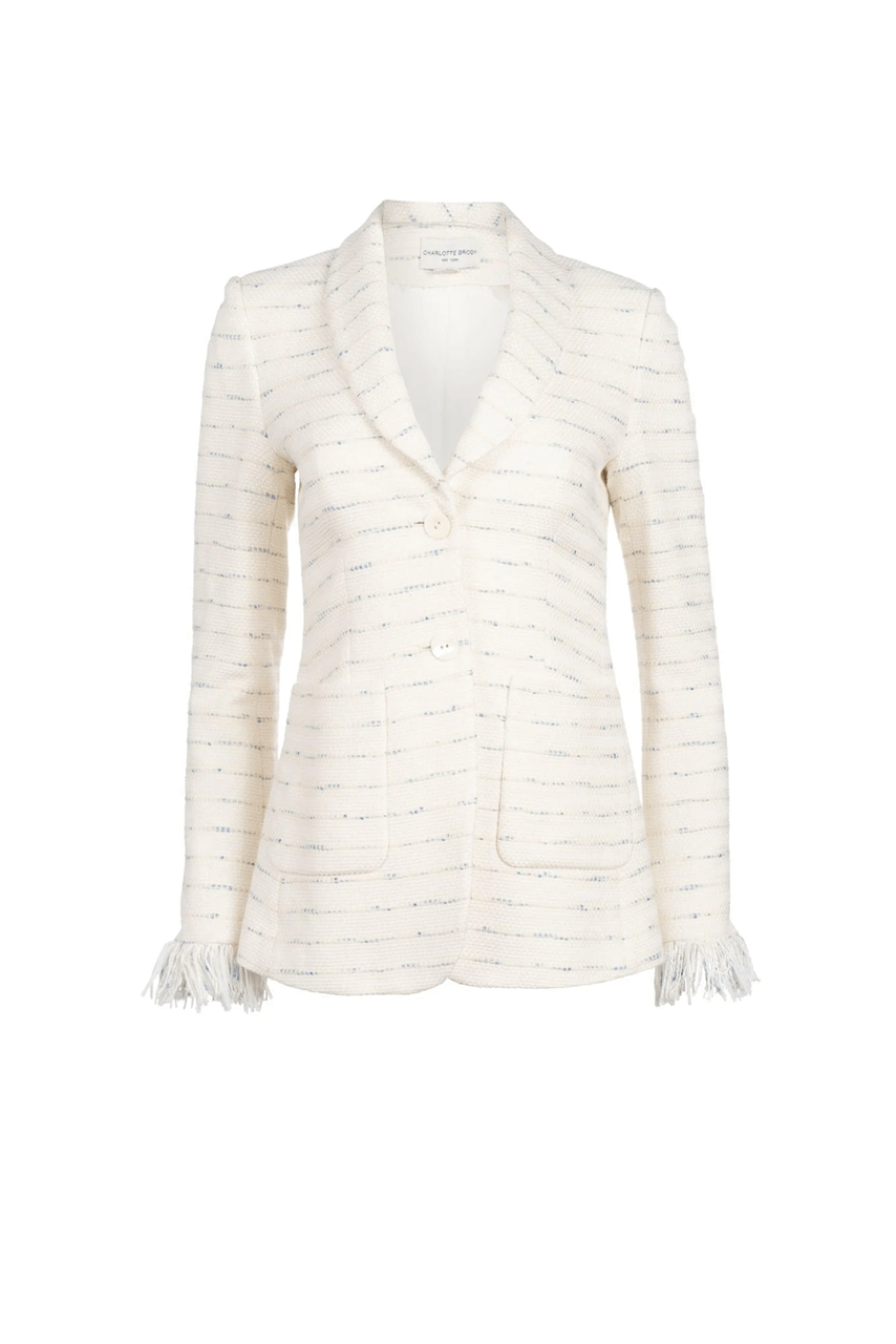 Shawl Collar Blazer - Sky Stripe