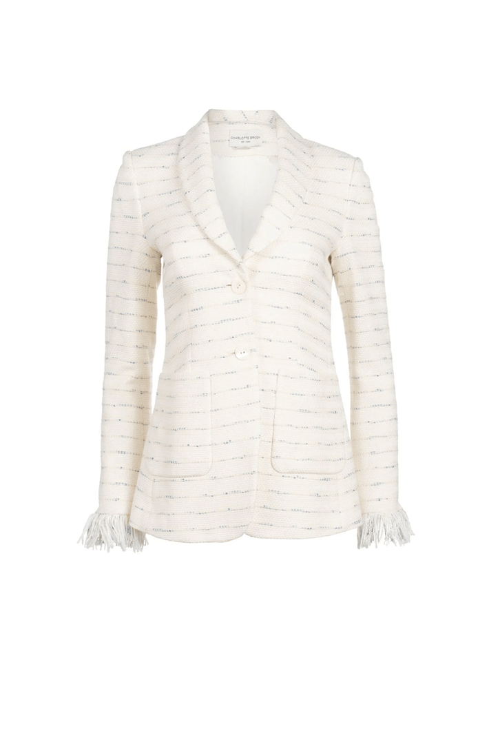 Shawl Collar Blazer - Sky Stripe