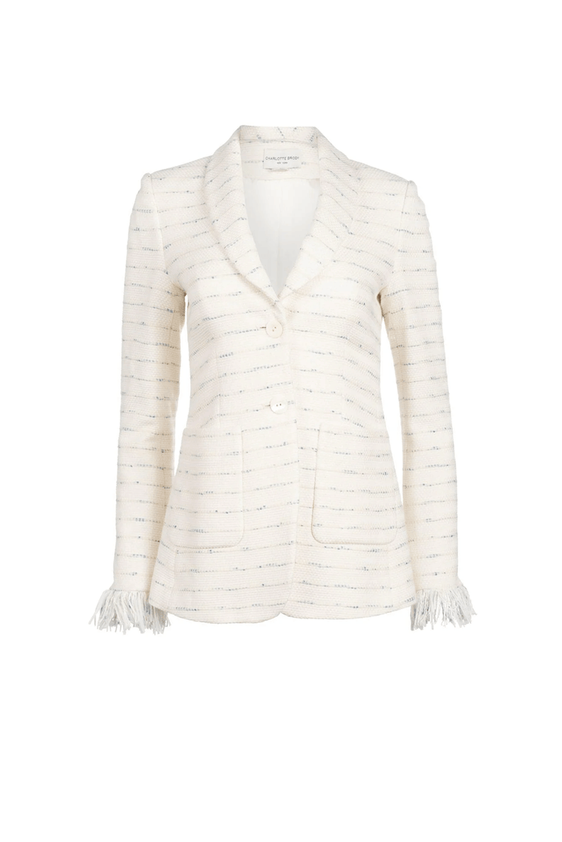 Shawl Collar Blazer - Sky Stripe