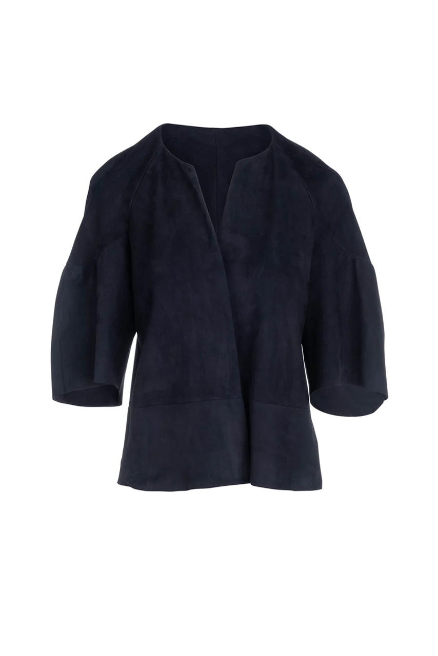 Petal Jacket - Navy Suede