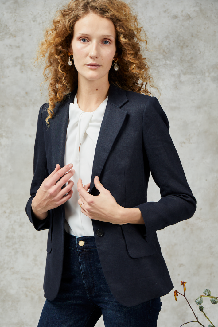Woodstock Blazer - Navy Linen