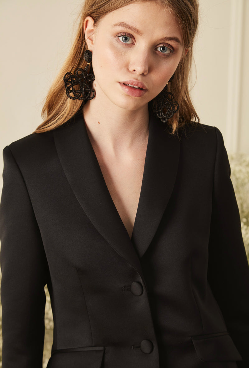 Shawl Collar Blazer - Black