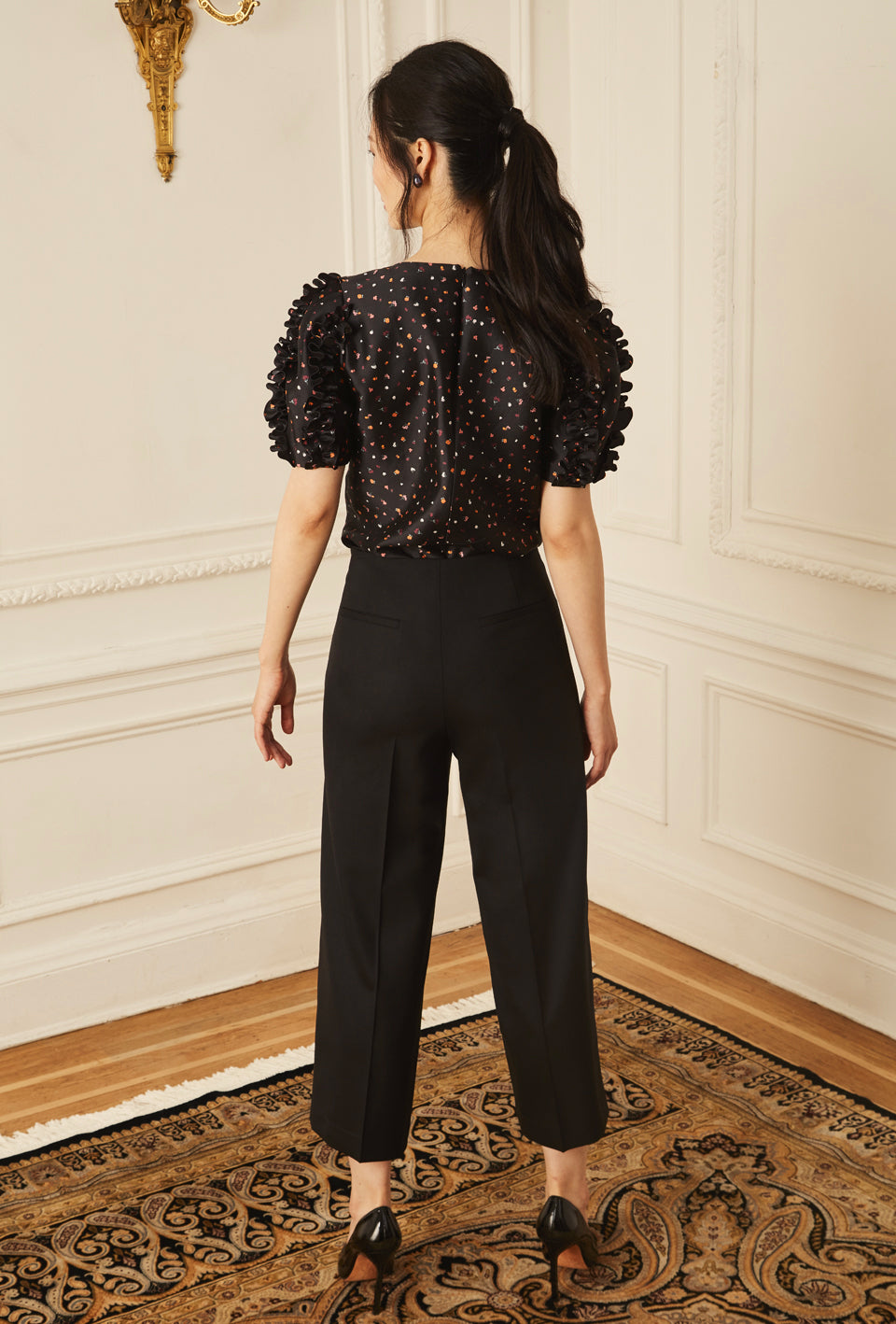 Wide Leg Crop Pant - Black