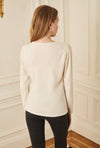 Gathered Sleeve Crewneck - Ivory