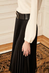 Pleated Skirt - Charcoal Wool