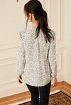Long Sleeve Gathered Blouse - Bluebell
