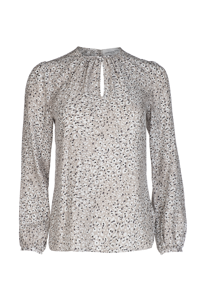 Keyhole Blouse - Beige Jaguar