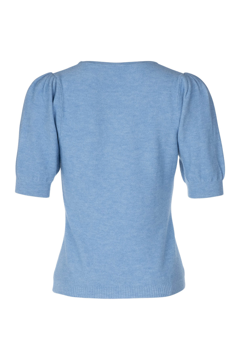 Ruched Sleeve Sweater - Tidal Wave