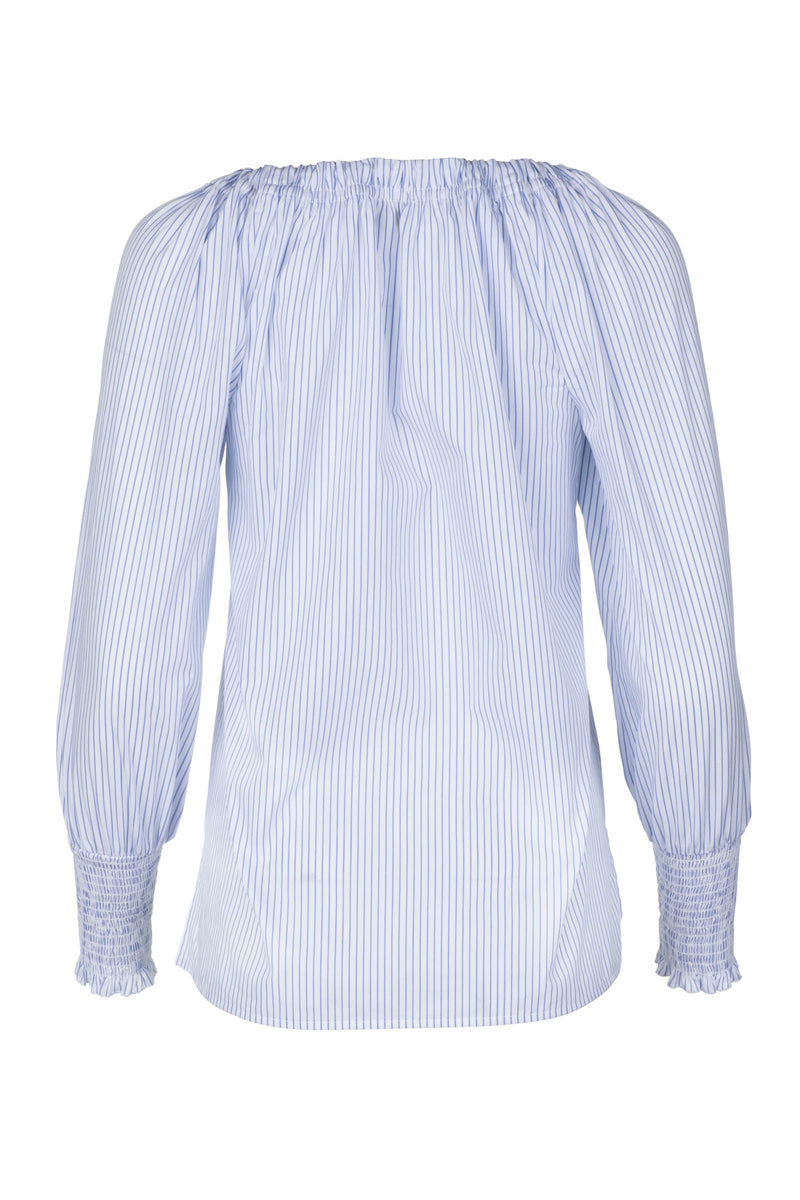 Jasmine Blouse - Blue and White Stripe
