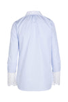 Lace Button Down - Blue and White Stripe
