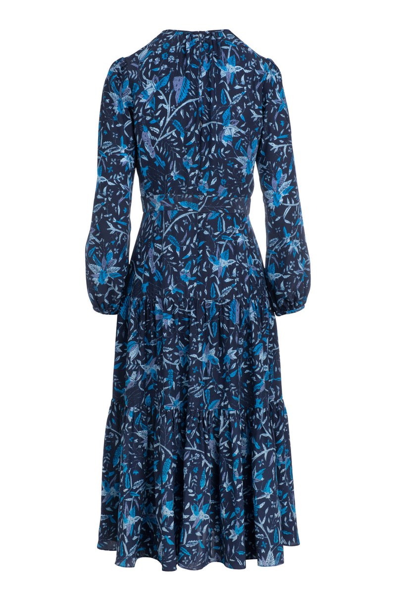Keyhole Midi Dress - Aqua Lily Batik