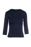 Crew Neck 3/4 Tee - Navy