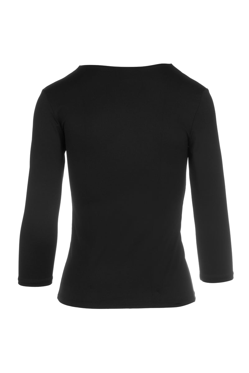 Crew Neck 3/4 Tee - Black