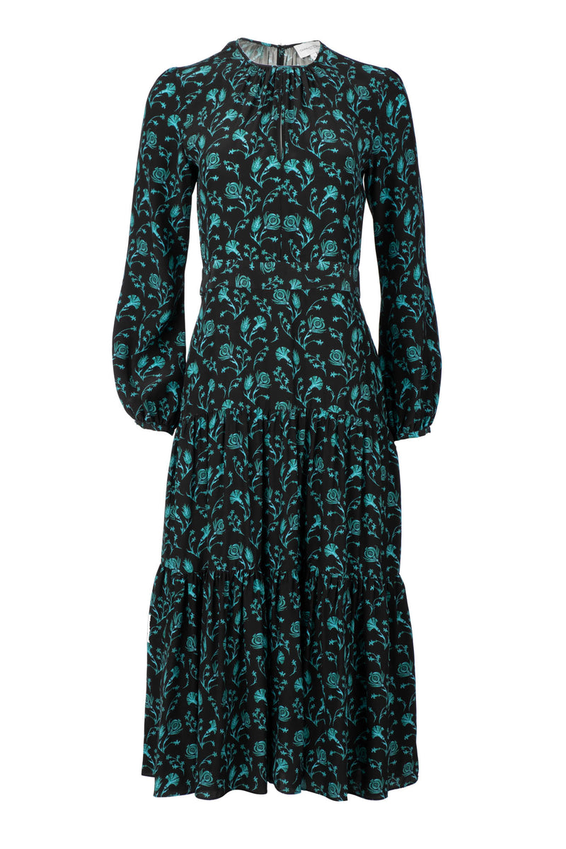 Keyhole Midi Dress - Green Pomegranate