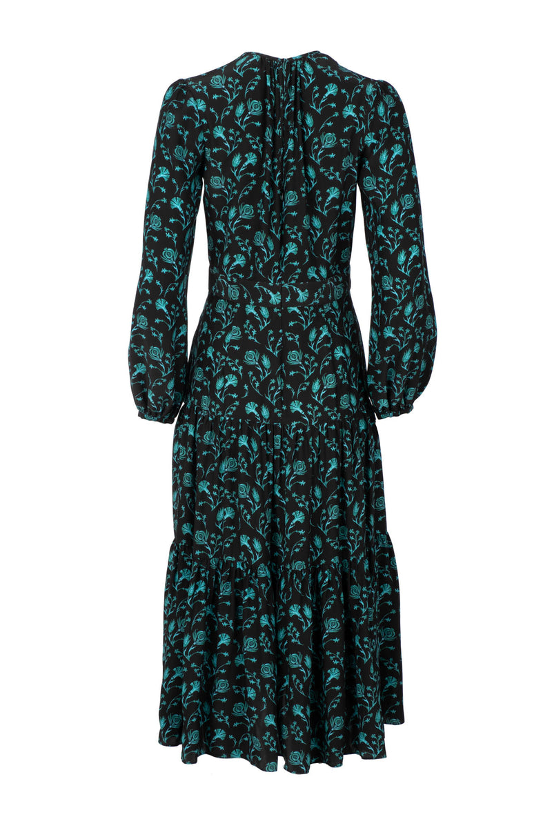 Keyhole Midi Dress - Green Pomegranate