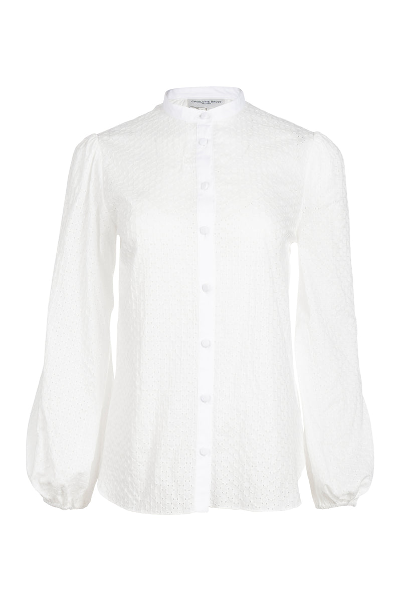 Paloma Blouse - White Eyelet
