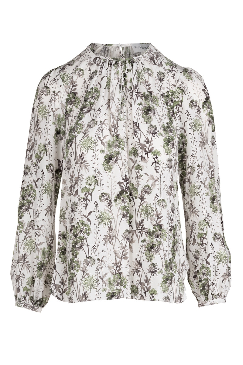 Keyhole Blouse - Enchanted Hydrangea