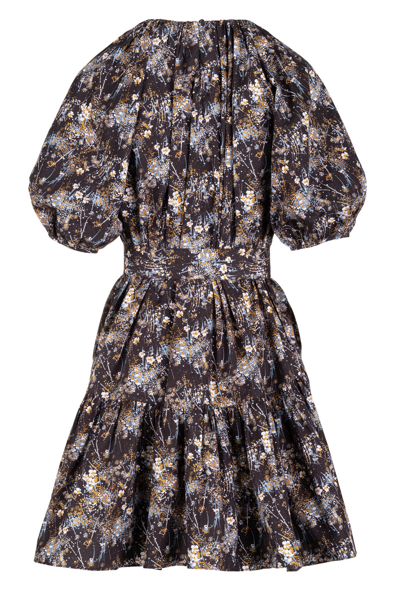 Mayapple Dress - Denim Bursting Blooms