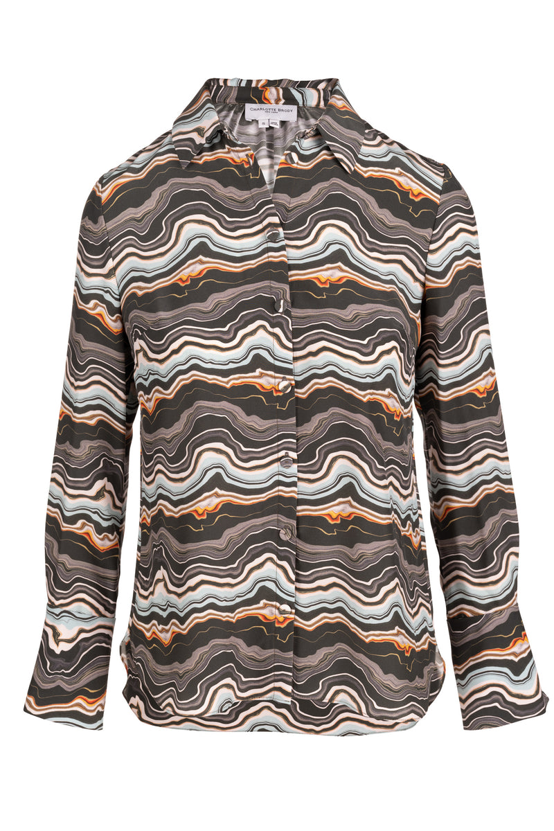 Silk Button Down - Agate
