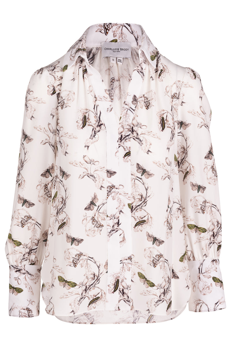 Laurel Blouse - Olive Butterfly