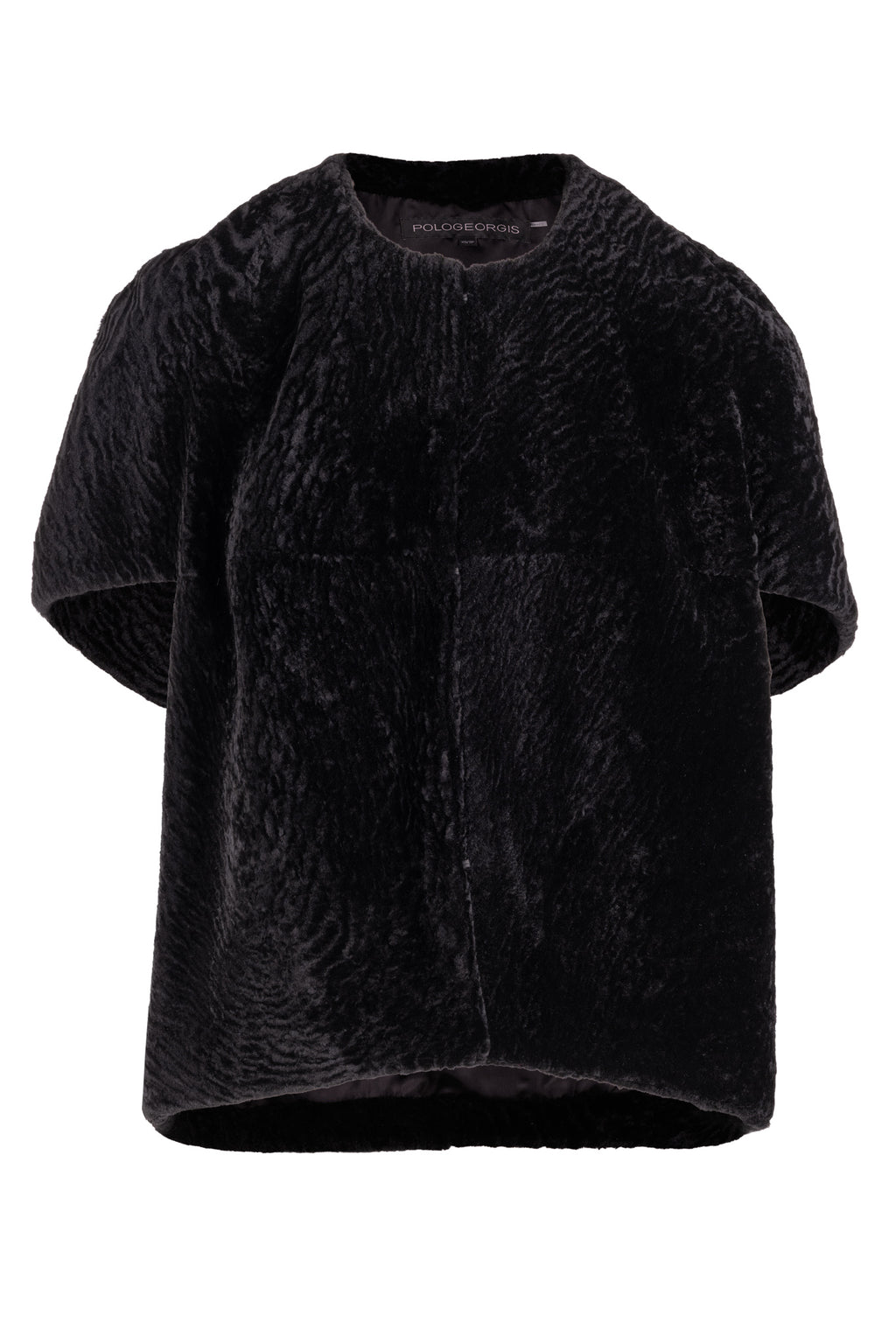 Shearling Cocoon Vest-Black