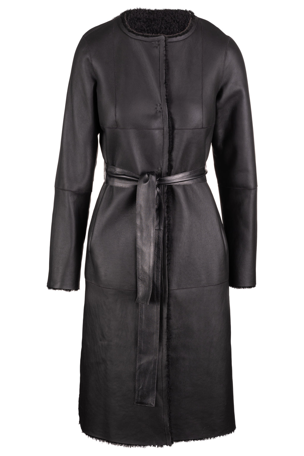 Reversible Shearling Coat - Black
