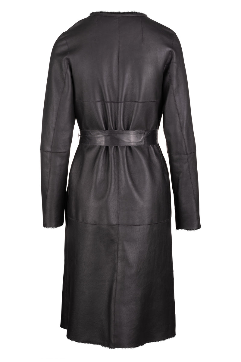 Reversible Shearling Coat - Black
