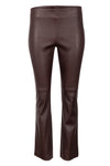 Leather Kick Flare Pant - Burgundy