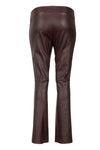 Leather Kick Flare Pant - Burgundy