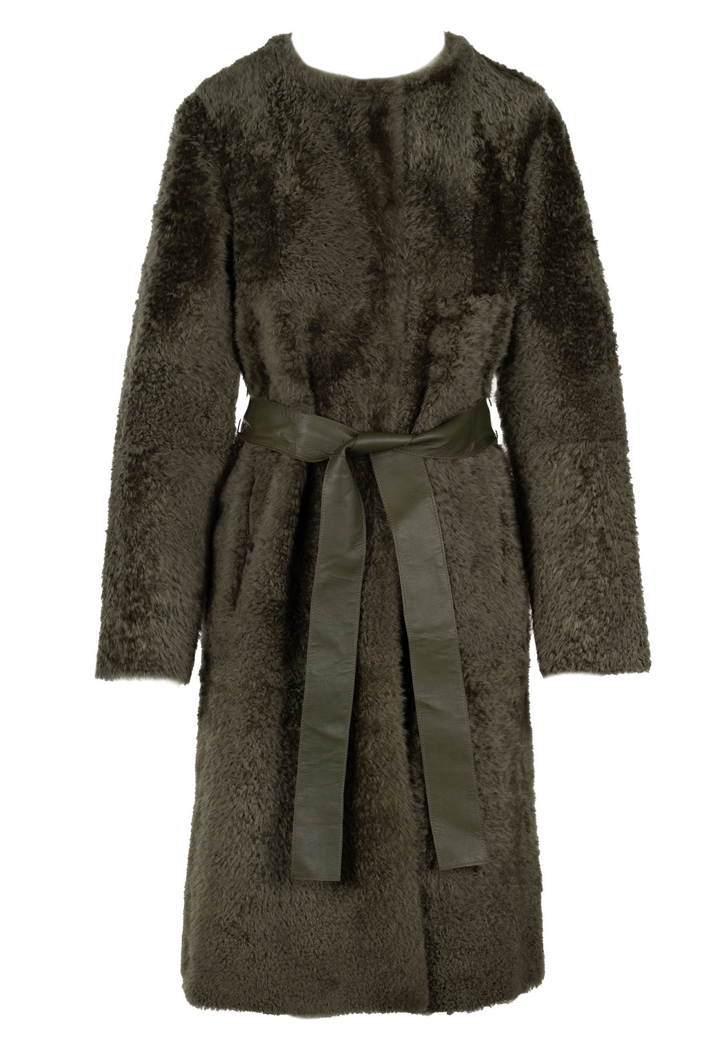 Reversible Shearling Coat - Loden