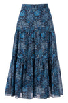 Tiered Midi Skirt - Navy Desert Oasis