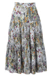 Tiered Midi Skirt - Sky English Garden