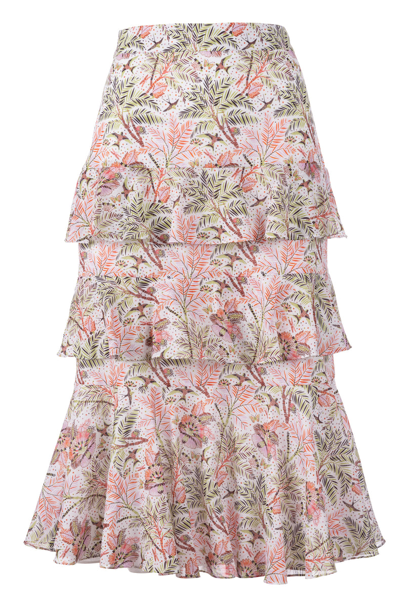 Cascade Ruffle Skirt - Blush Desert Oasis