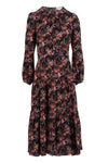 Keyhole Midi Dress - Rose Bursting Blooms