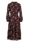 Keyhole Midi Dress - Rose Bursting Blooms