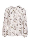 Keyhole Blouse - Olive Butterfly