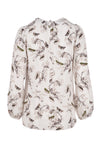 Keyhole Blouse - Olive Butterfly