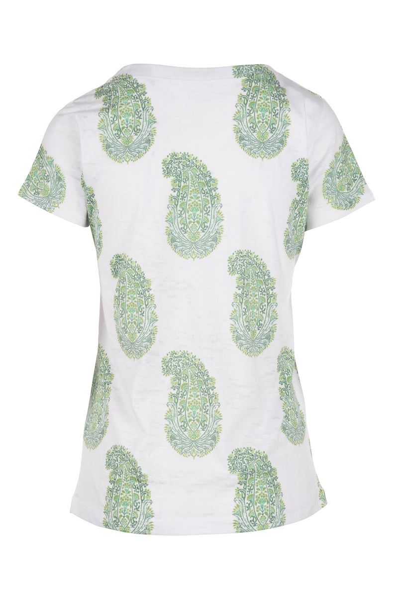 Burnout Tee - Green Paisley