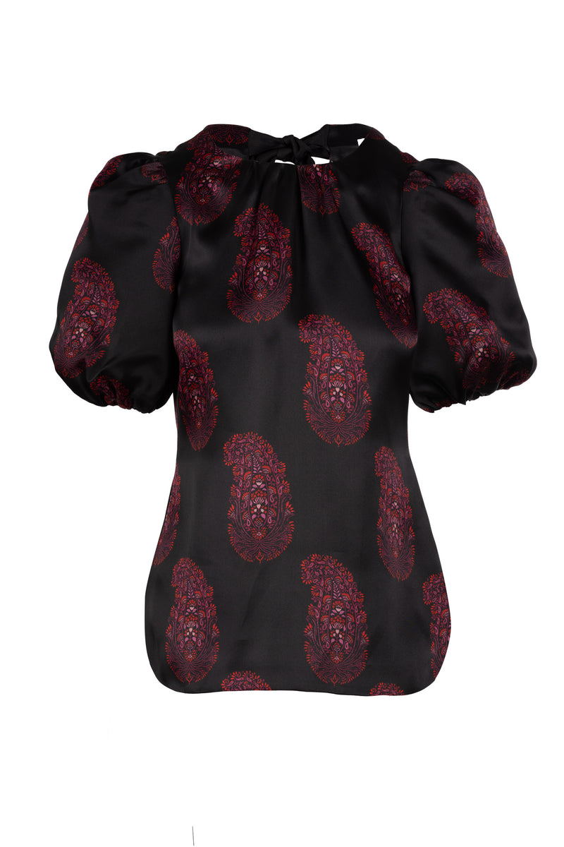 Snow Drop Blouse - Red Paisley