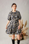 Mayapple Dress - Denim Bursting Blooms