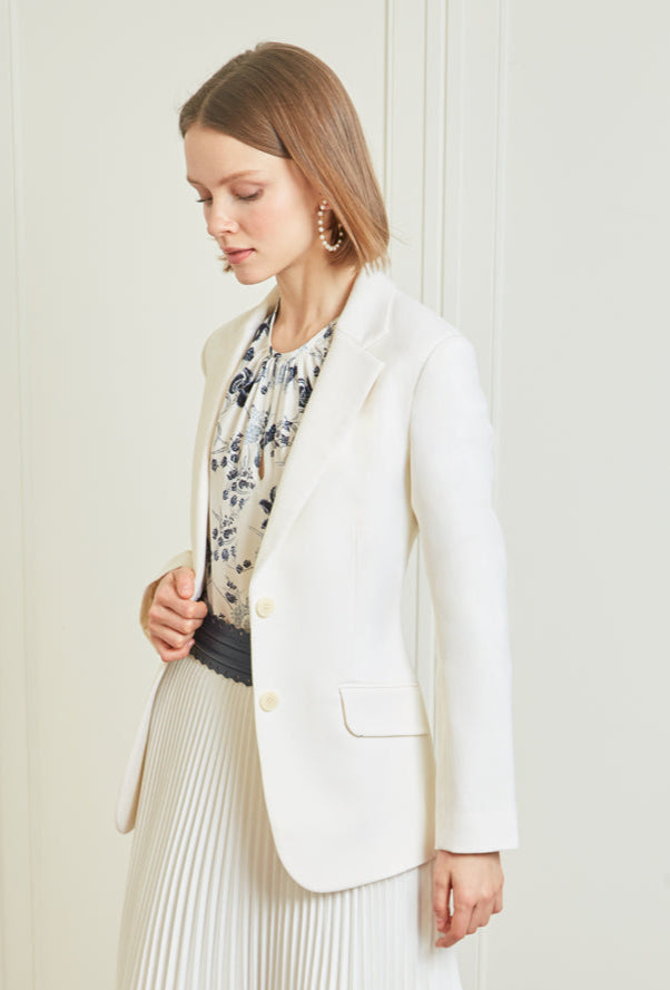 Double Vent Blazer - Ivory