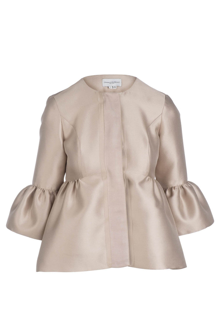 Ribbon Blazer - Mushroom Pique Mikado