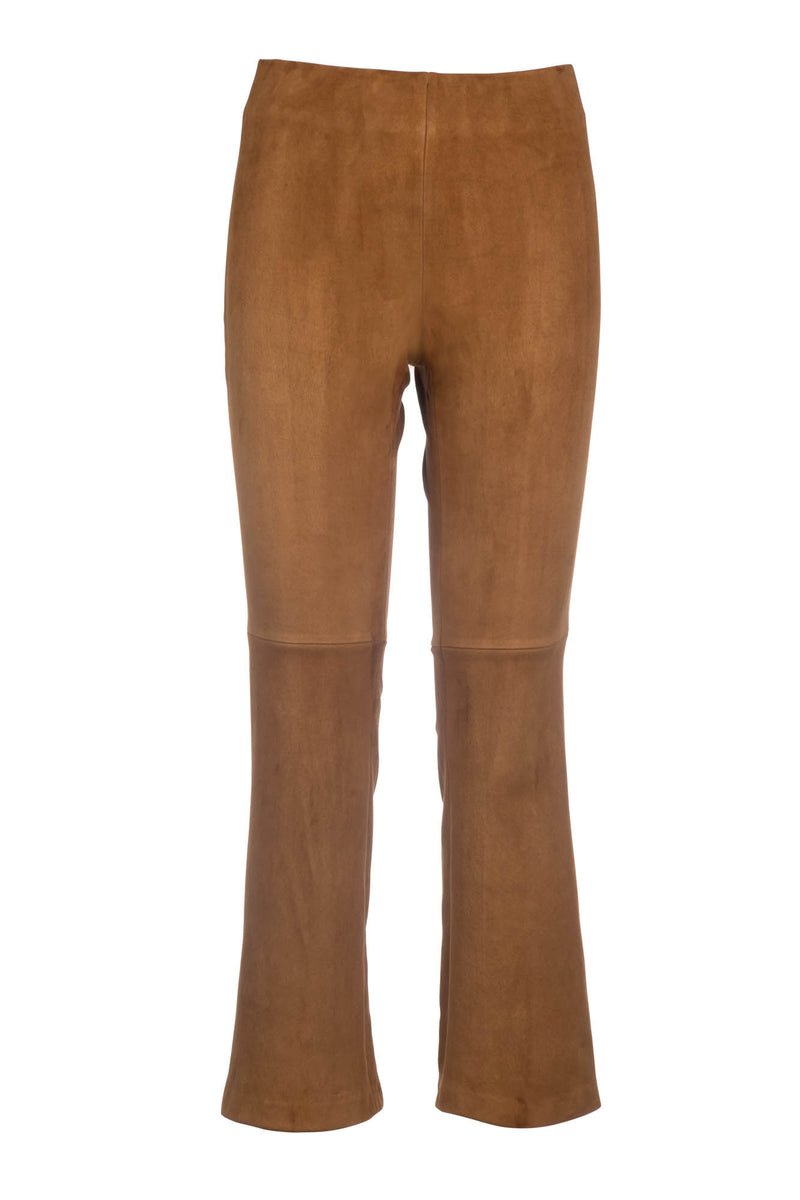 Suede Kick Flare Pant - Camel