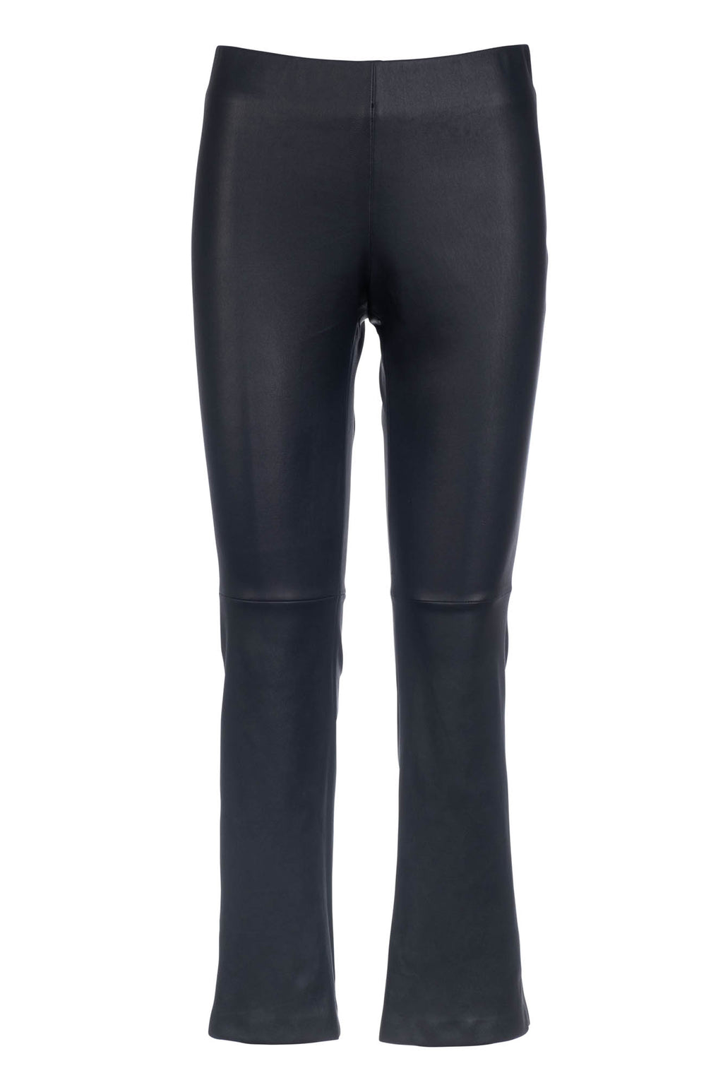 Leather Kick Flare Pant - Navy