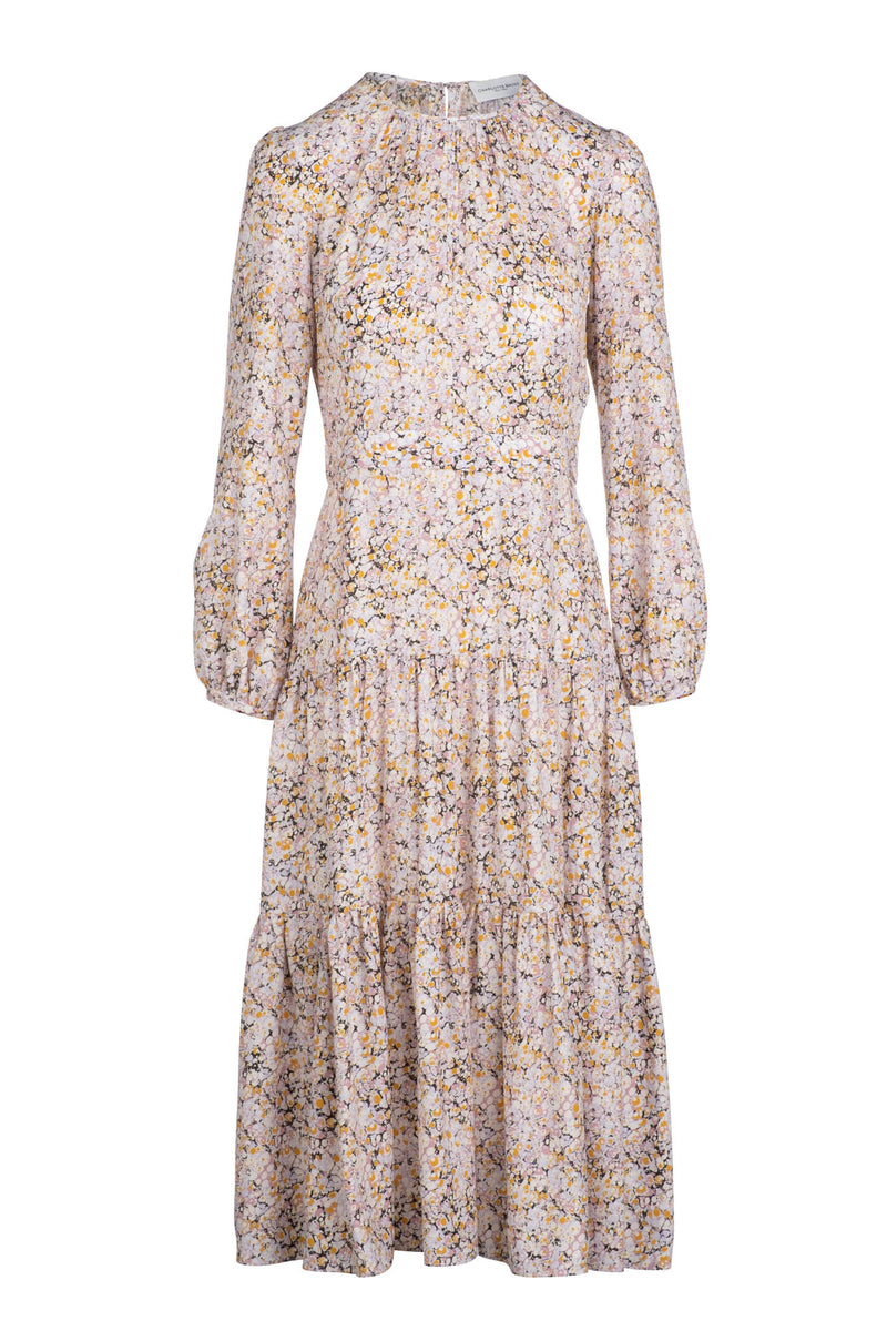 Keyhole Midi Dress - Lilac Marble