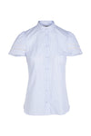 Trellis Blouse - Blue and White Stripe