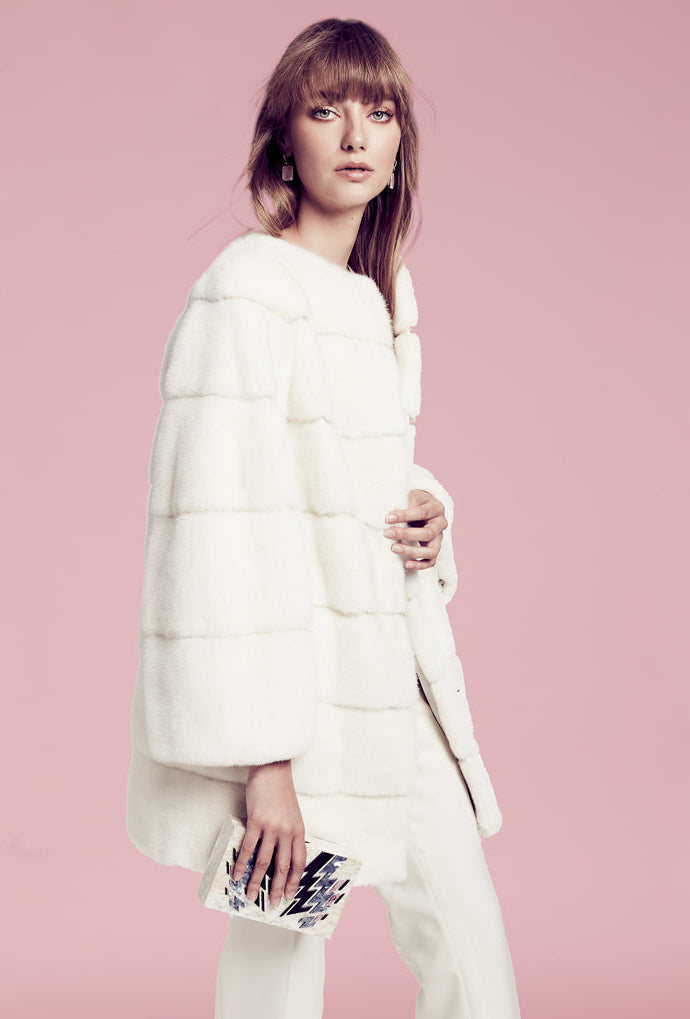 Mink Stroller Coat - White