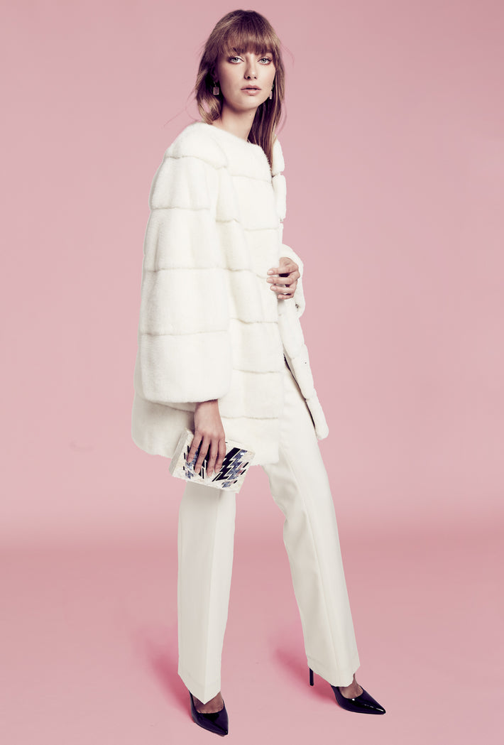 Mink Stroller Coat - White