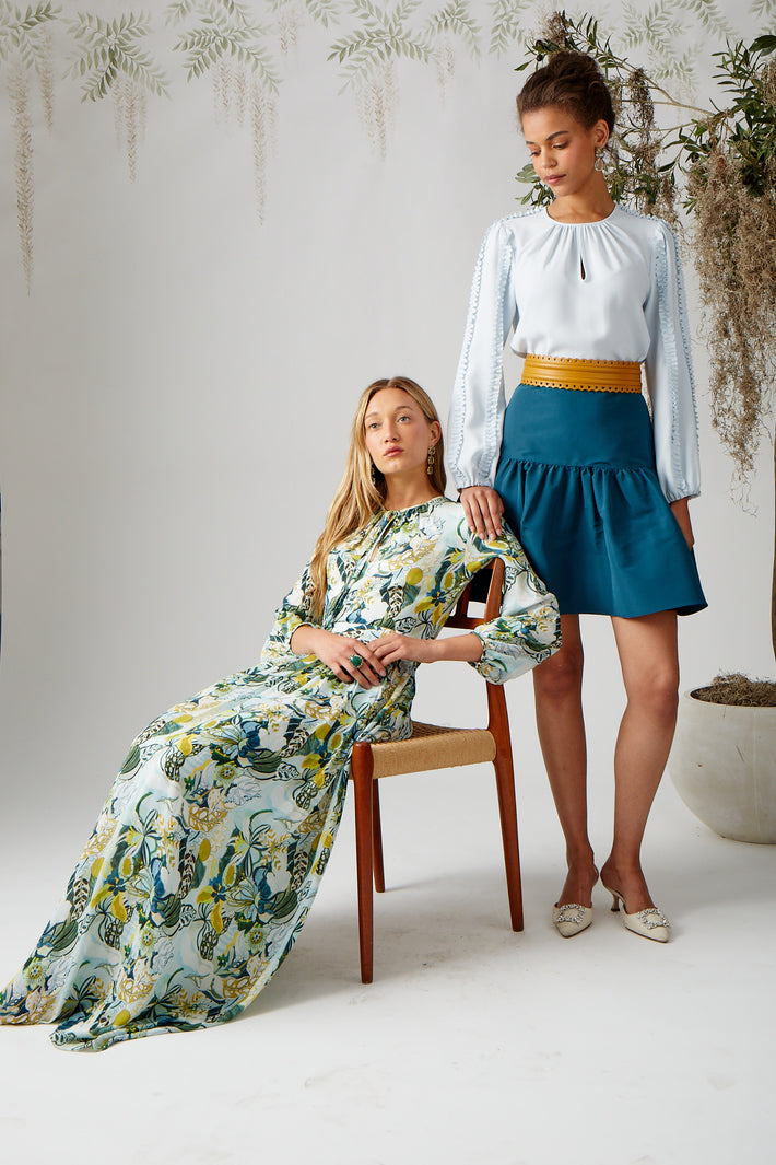 Stella Dress - Sky Groovy Blooms