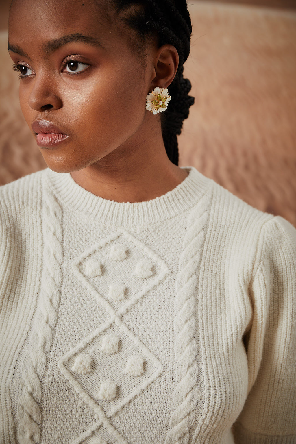 Cable Cleo Sweater - Ivory